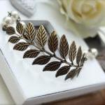 An Oxidized Brass Leaf Bra..
